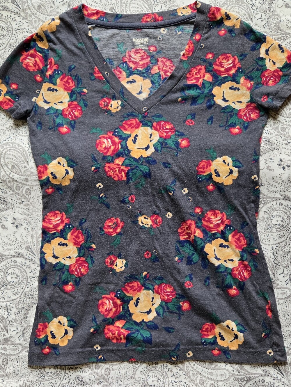 Mossimo Supply Co. Charcoal Flower Tee